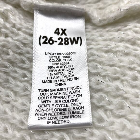 Jordache Texture Stitch Knit Sweater Tusk Color Size 26-28W/4X - Picture 9 of 10